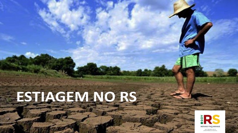 Imagem de um trabalhador rural diante de um solo seco