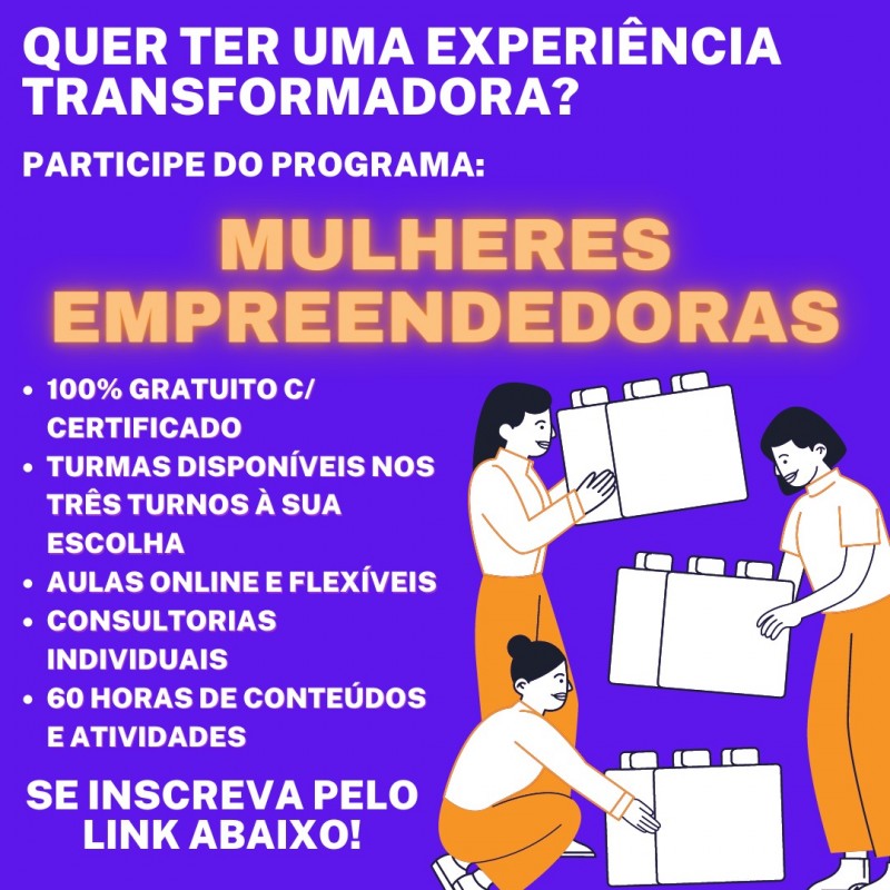 Programa Mulheres Empreendedoras - 2023 - Inscrições